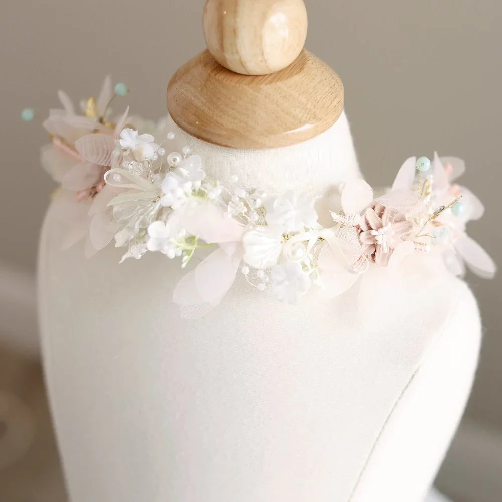 Floral Tiara Crown Head Wreath Flower Girl Special Occasion NWT